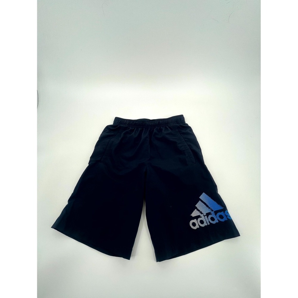 Adidas Athletic Shorts Mens Small Navy Blue Logo Drawstring Gym & Training